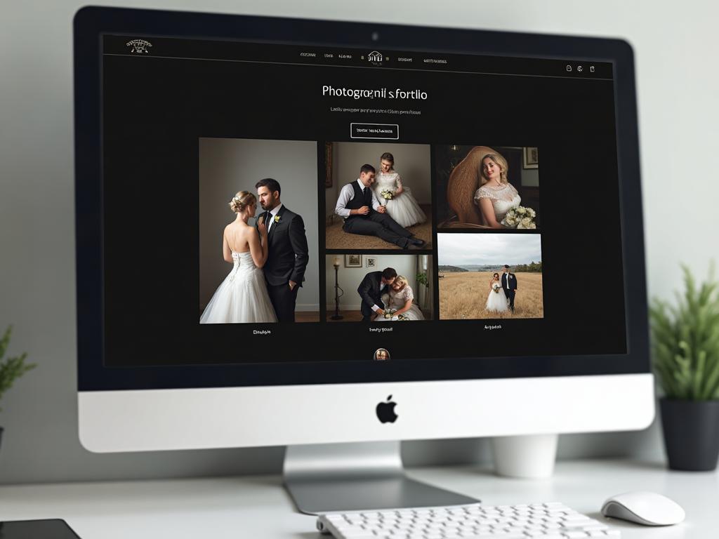 Photography website design example showing portfolio layout